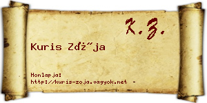 Kuris Zója névjegykártya